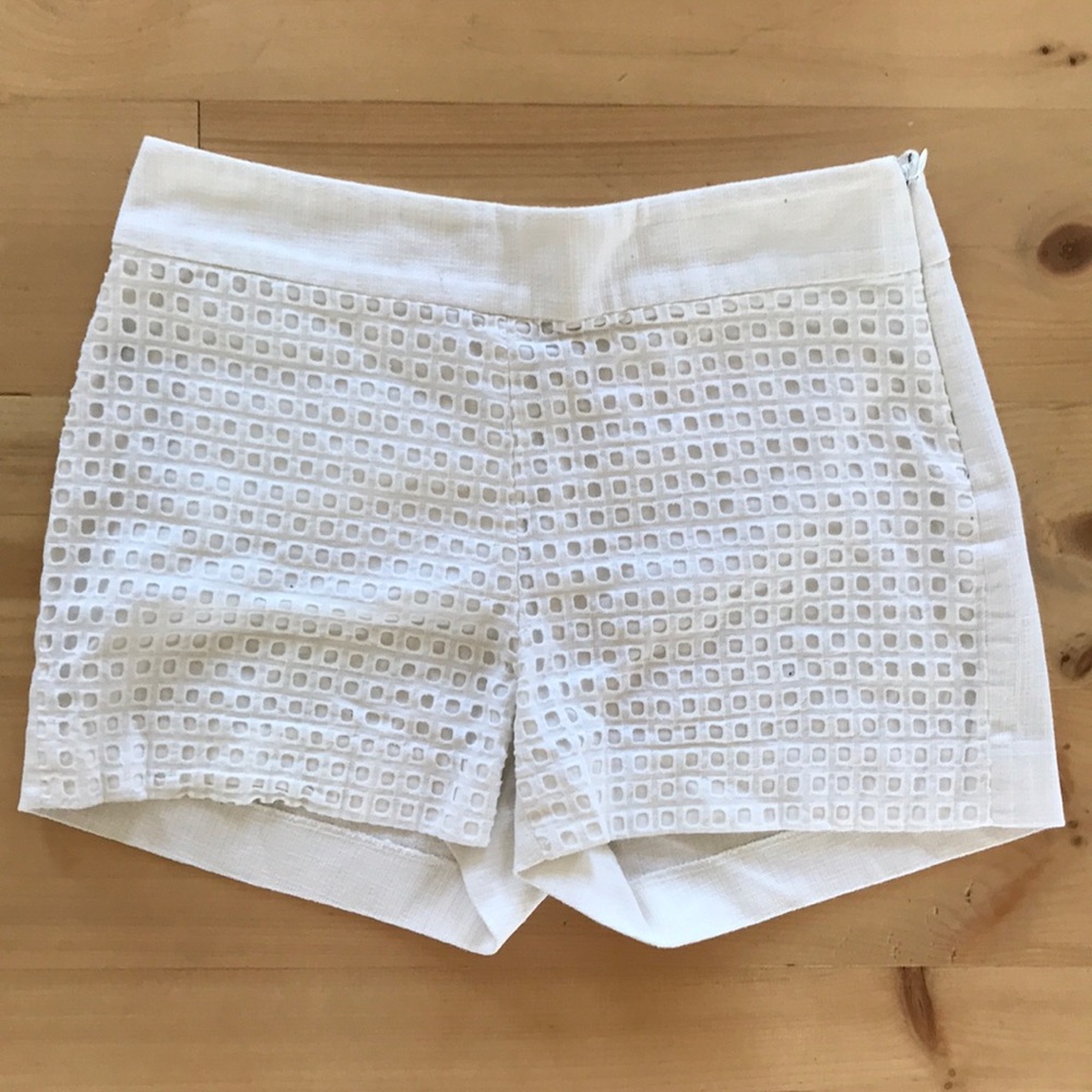 J.Crew White linen and lace shorts 00